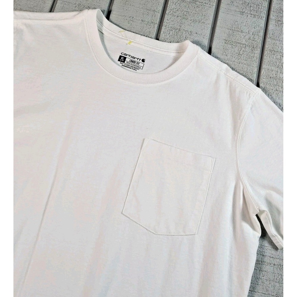Carhartt Pocket T-Shirt Women's XL 16-18 White Cotton Tee Loose Fit Active Wear
